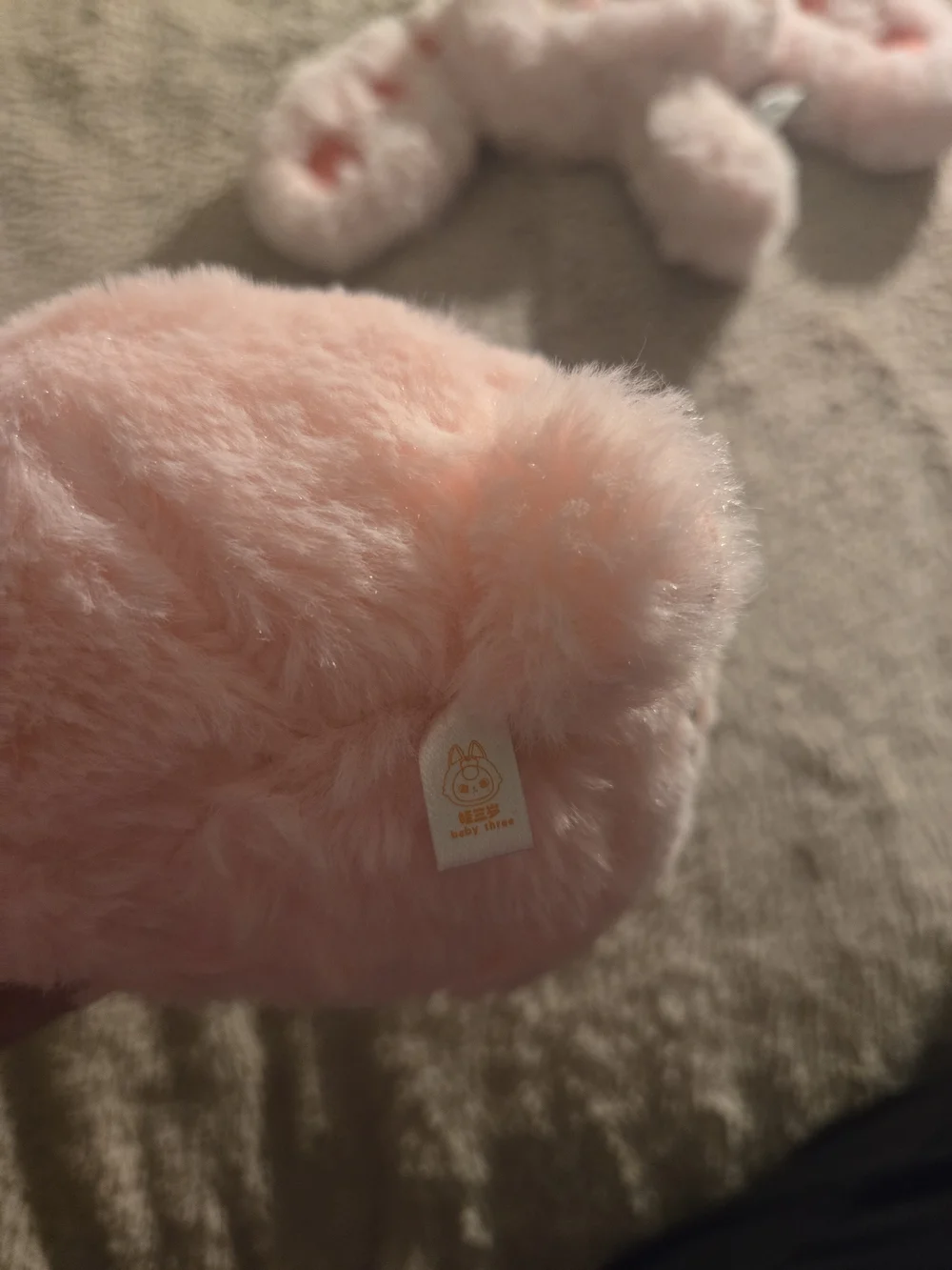 Pink Plush Bunny-Faced Kids Squishy Toy with Carrot Accent